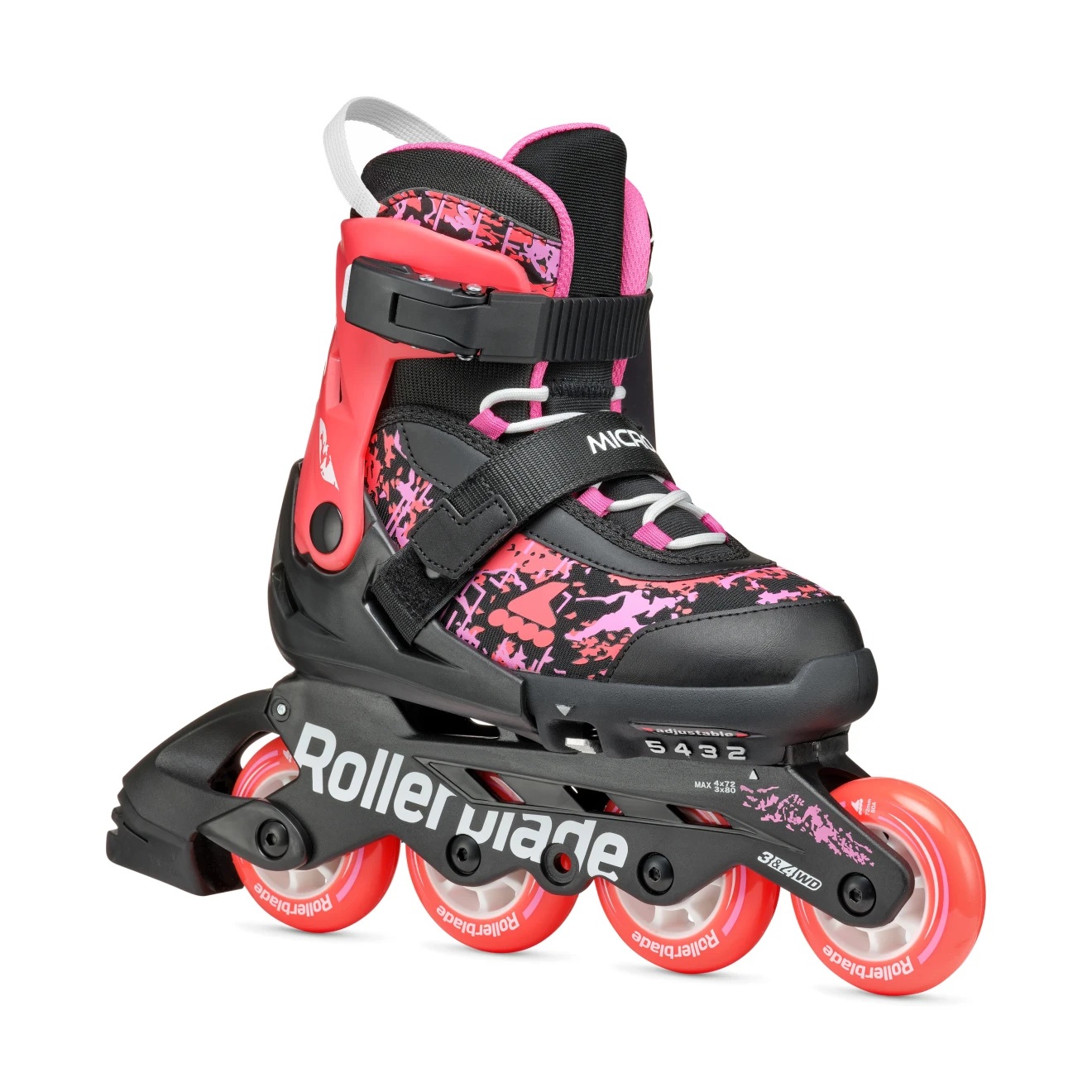 ROLKI ROLLERBLADE MICROBLADE SL BLACK / CORAL - ROLKI JUNIORSKIE REGULOWANE