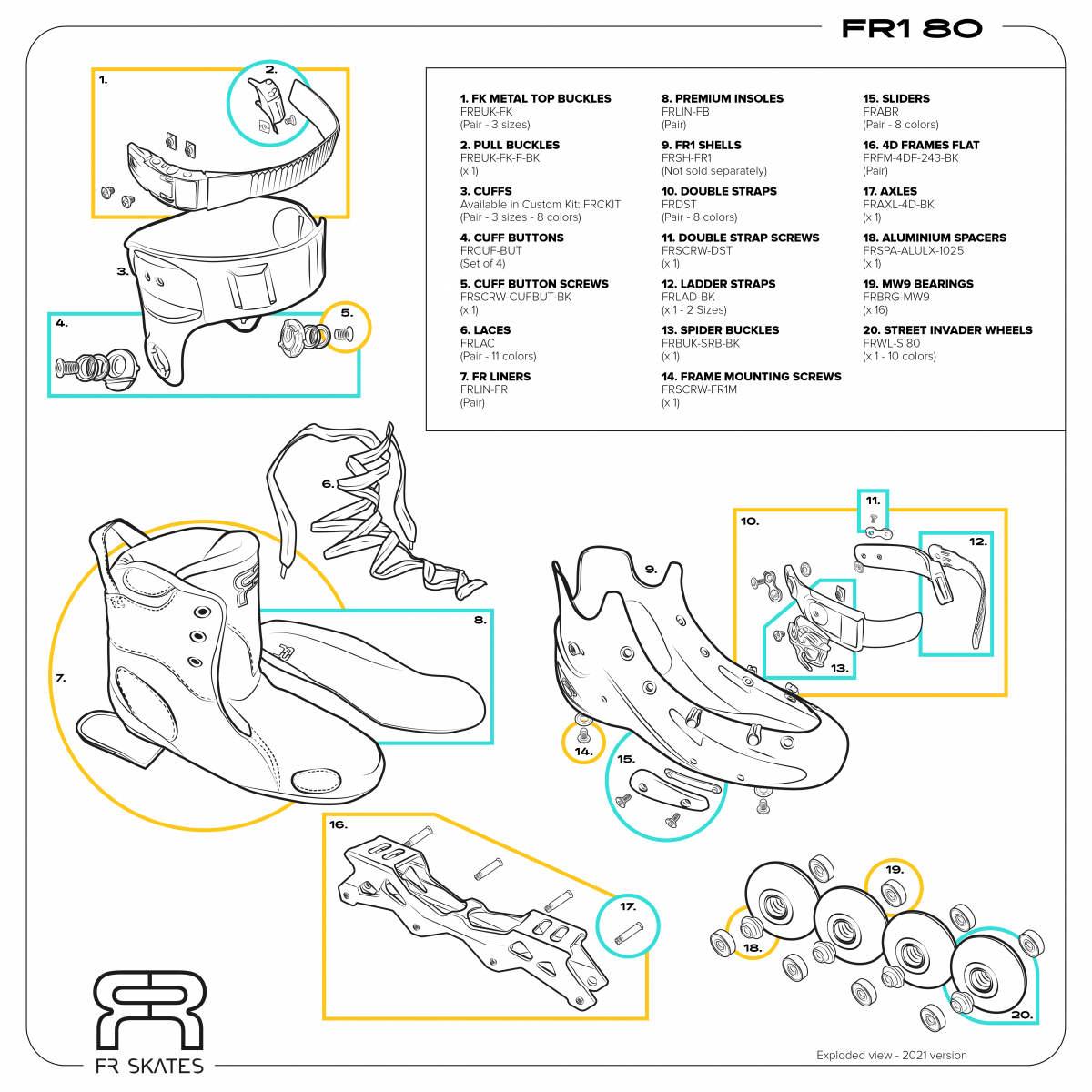 ROLKI FR SKATES FR1 80 BLACK