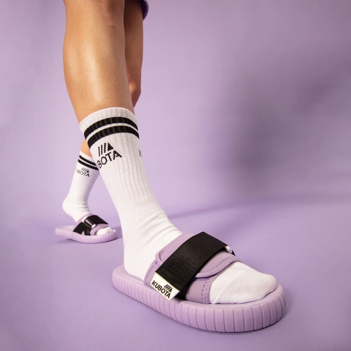 KLAPKI KUBOTA RZEP 2.0 TECH FIOLETOWE Z CZARNĄ TAŚMĄ