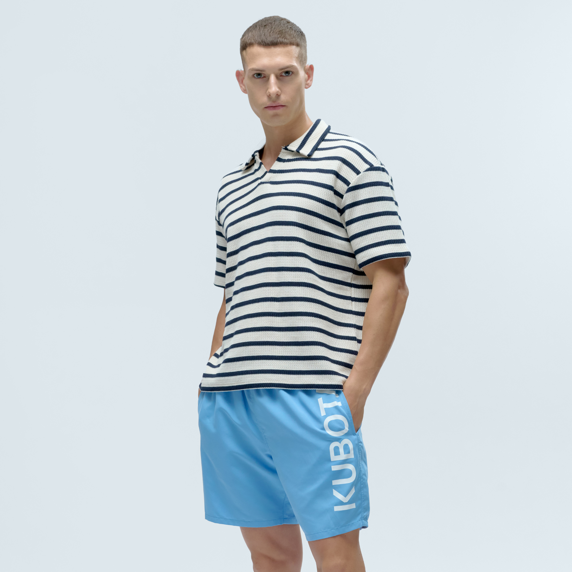 KUBOTA SZORTY MĘSKIE KĄPIELOWE NIEBIESKIE