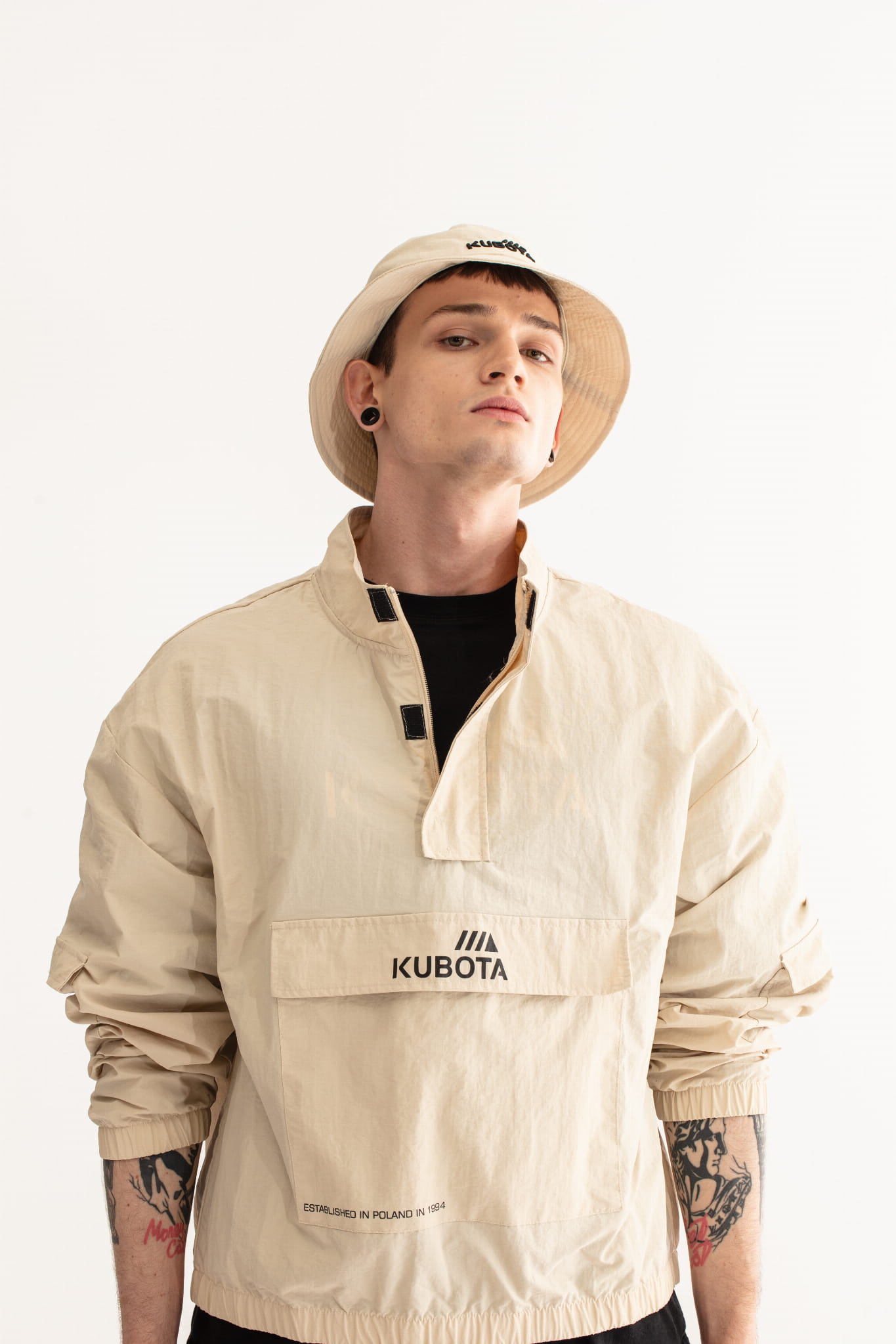 KUBOTA KURTKA ANORAK UNISEX BEŻOWA
