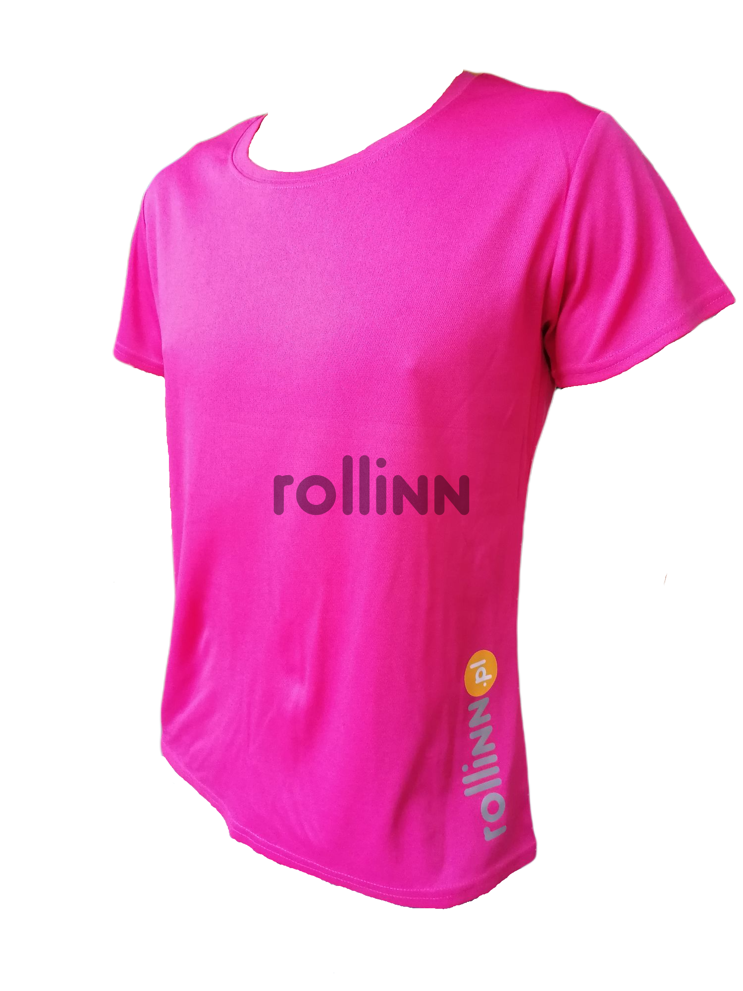 KOSZULKA ROLLINN DAMSKA Z KRÓTKIM RĘKAWEM LOGO PINK