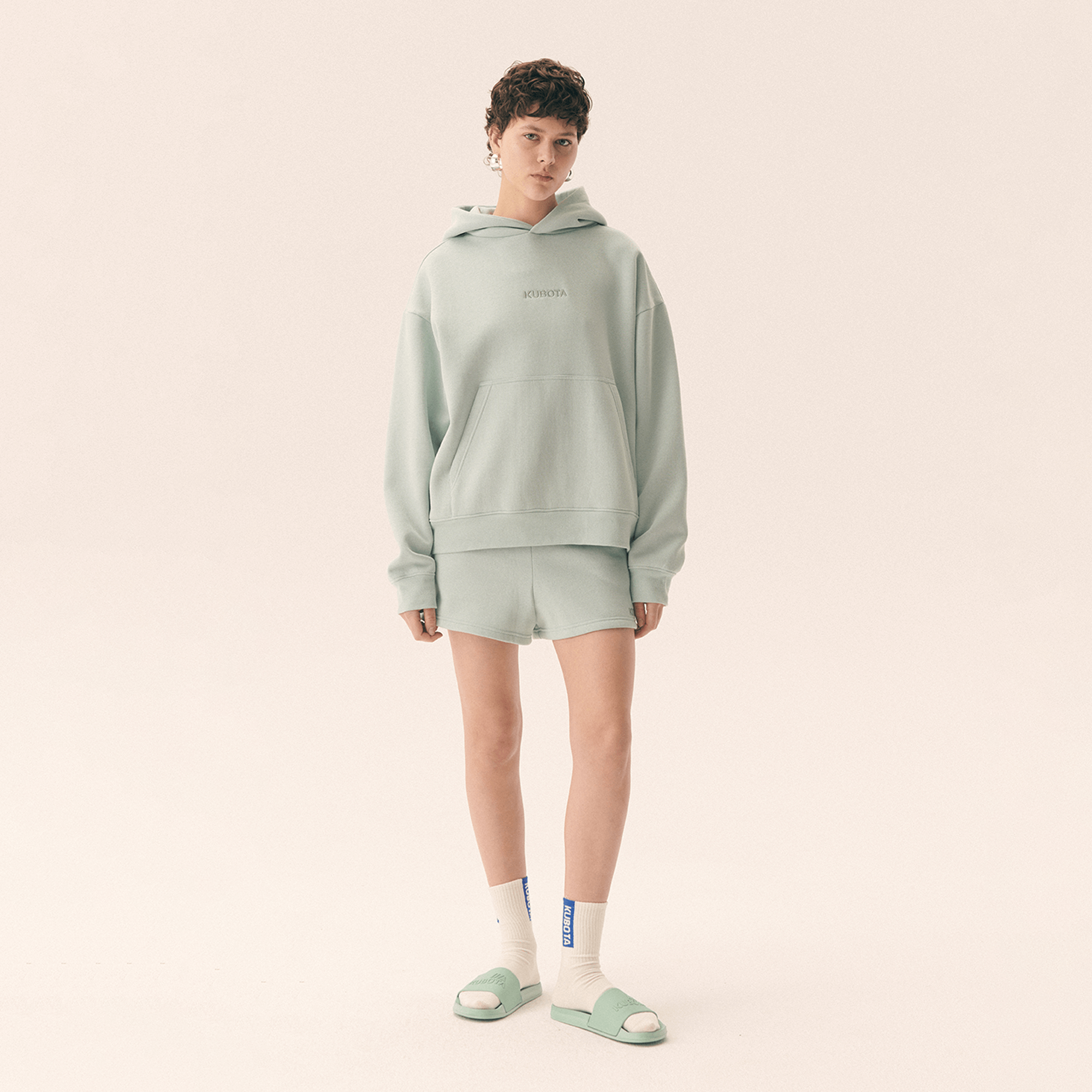 KUBOTA BLUZA BASIC UNISEX Z KAPTUREM MIĘTOWA