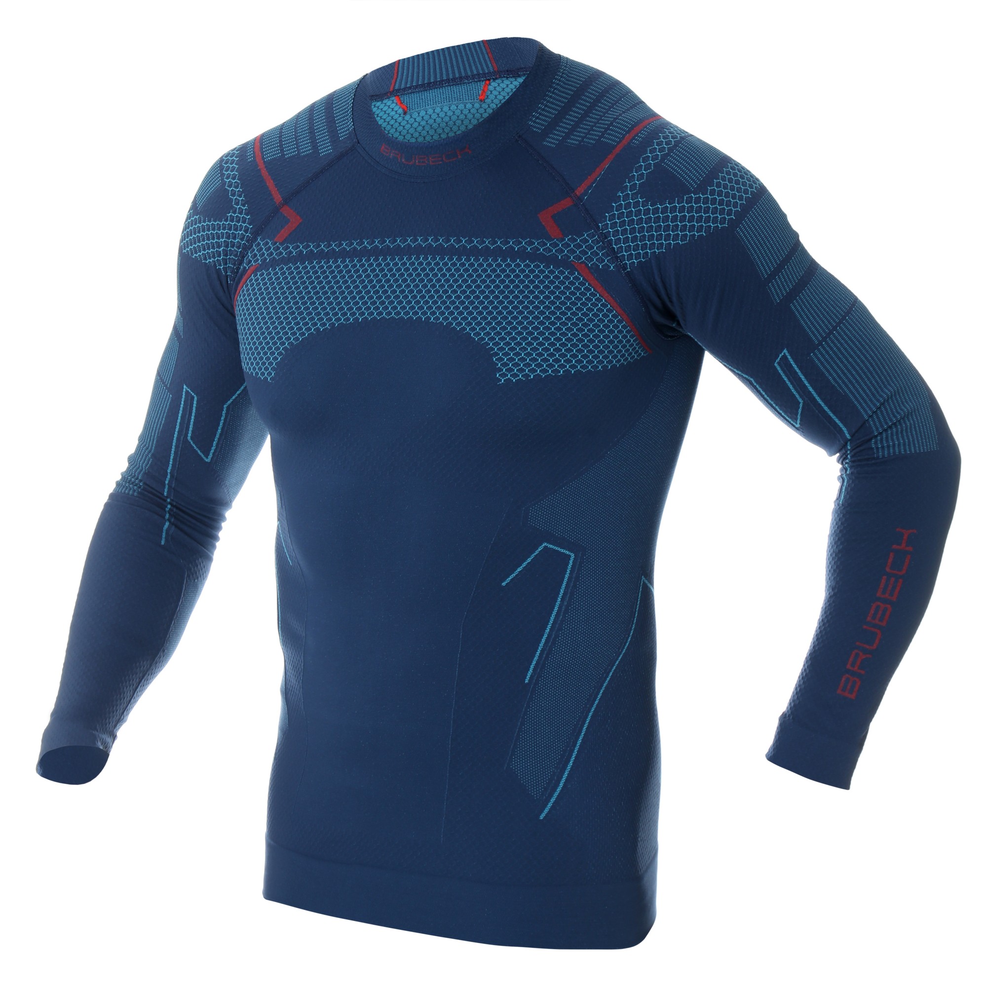 BLUZA TERMOAKTYWNA MĘSKA BRUBECK THERMO LS13040A JEANSOWY