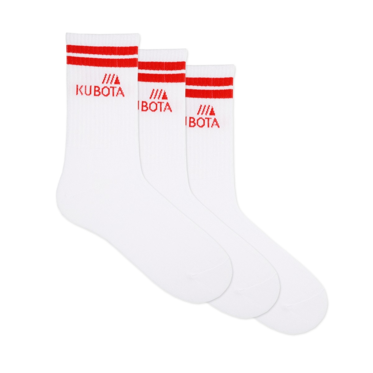 3-PAK SKARPETY KUBOTA SPORT 1 BIAŁO-CZERWONE