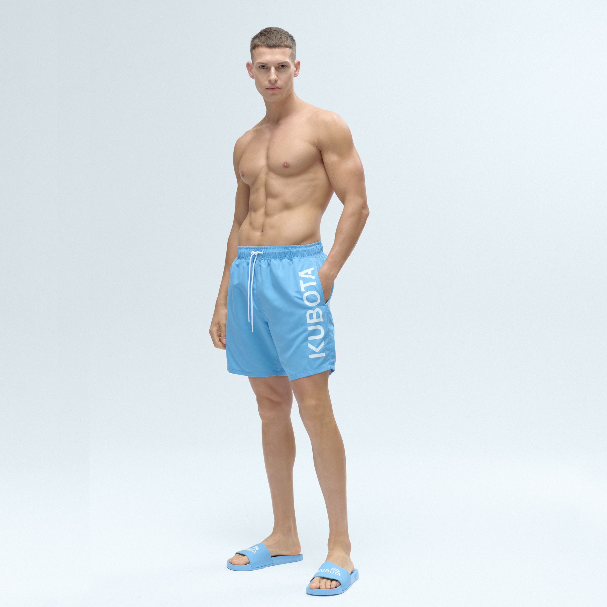 KUBOTA SZORTY MĘSKIE KĄPIELOWE NIEBIESKIE