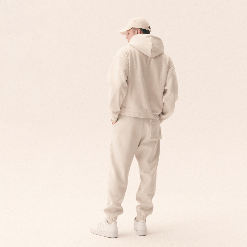 KUBOTA BLUZA BASIC UNISEX Z KAPTUREM BEŻOWA