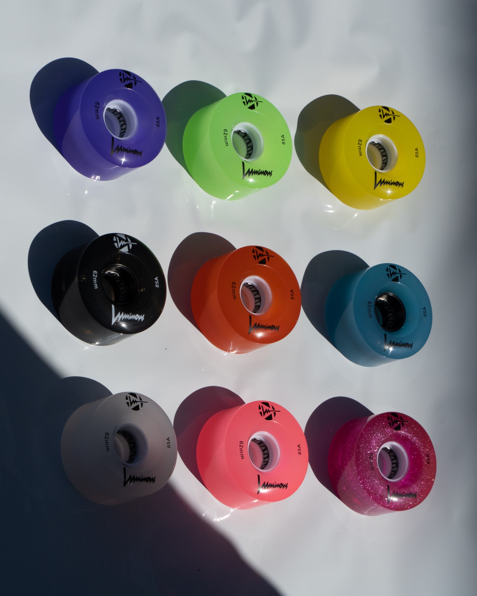 KOŁA LUMINOUS QUAD ŚWIECĄCE DO WROTEK GLITTER PINK 62 MM / 85A X1