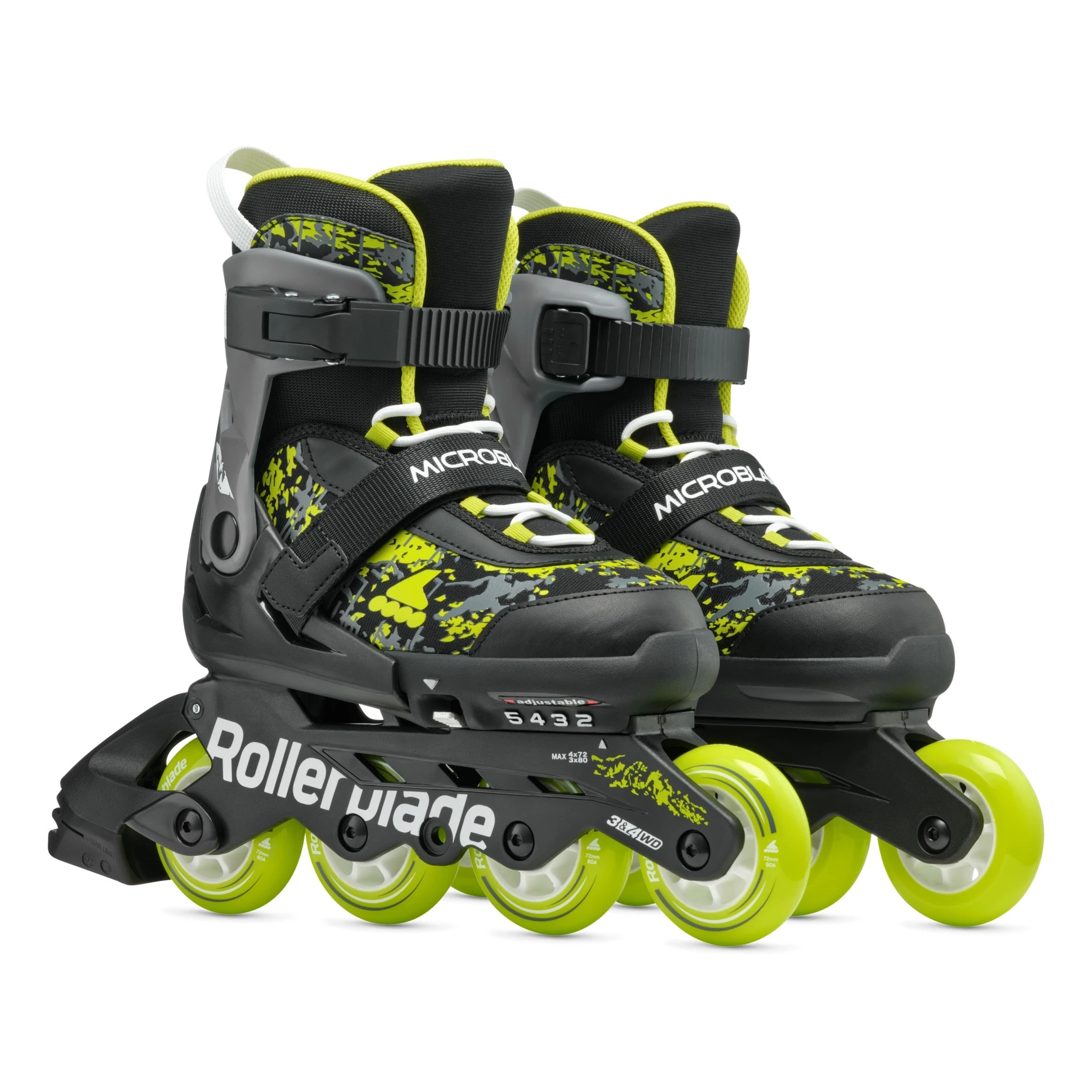 ROLKI ROLLERBLADE MICROBLADE SL BLACK / LIME - ROLKI JUNIORSKIE REGULOWANE