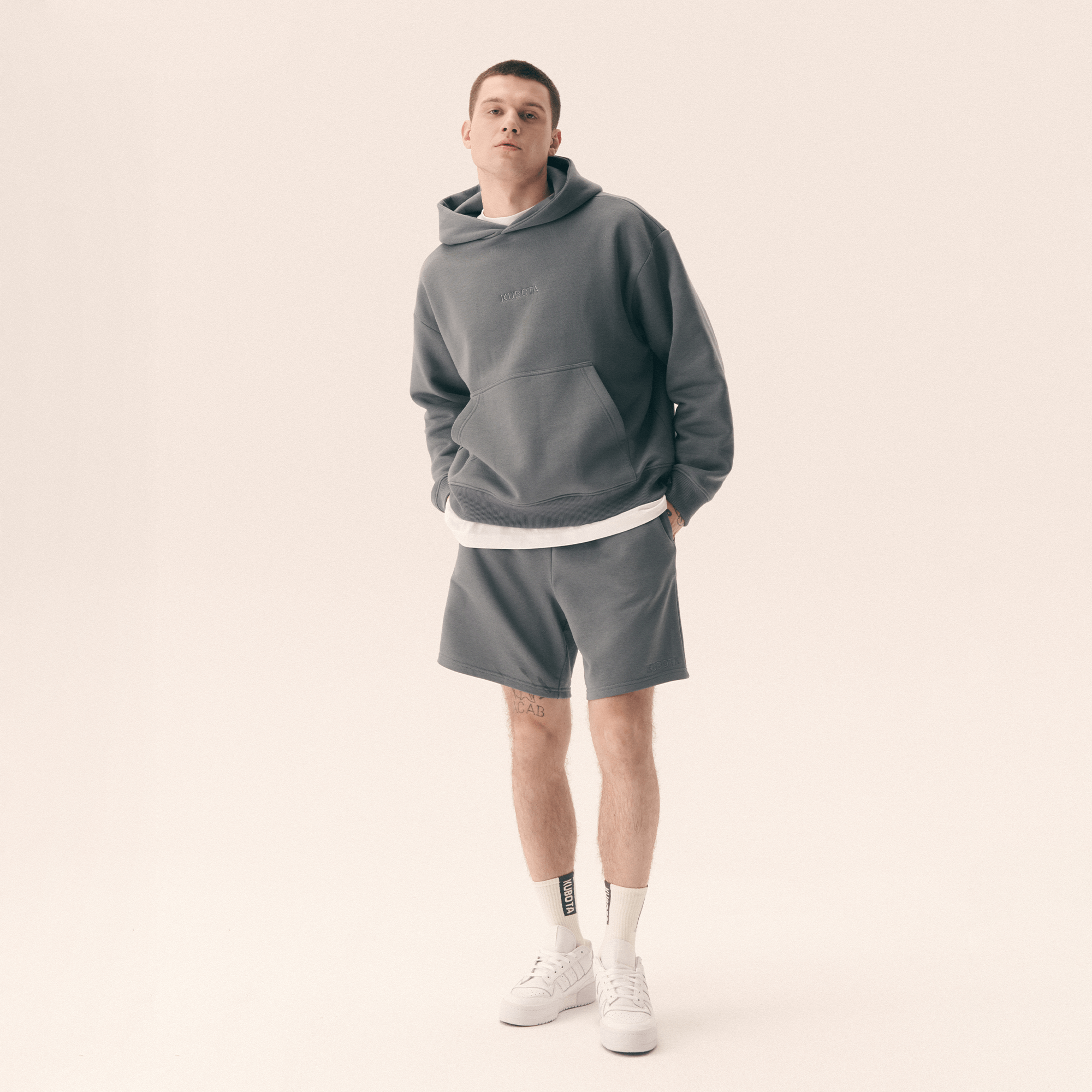 KUBOTA SZORTY MĘSKIE BAWEŁNIANE SZARE