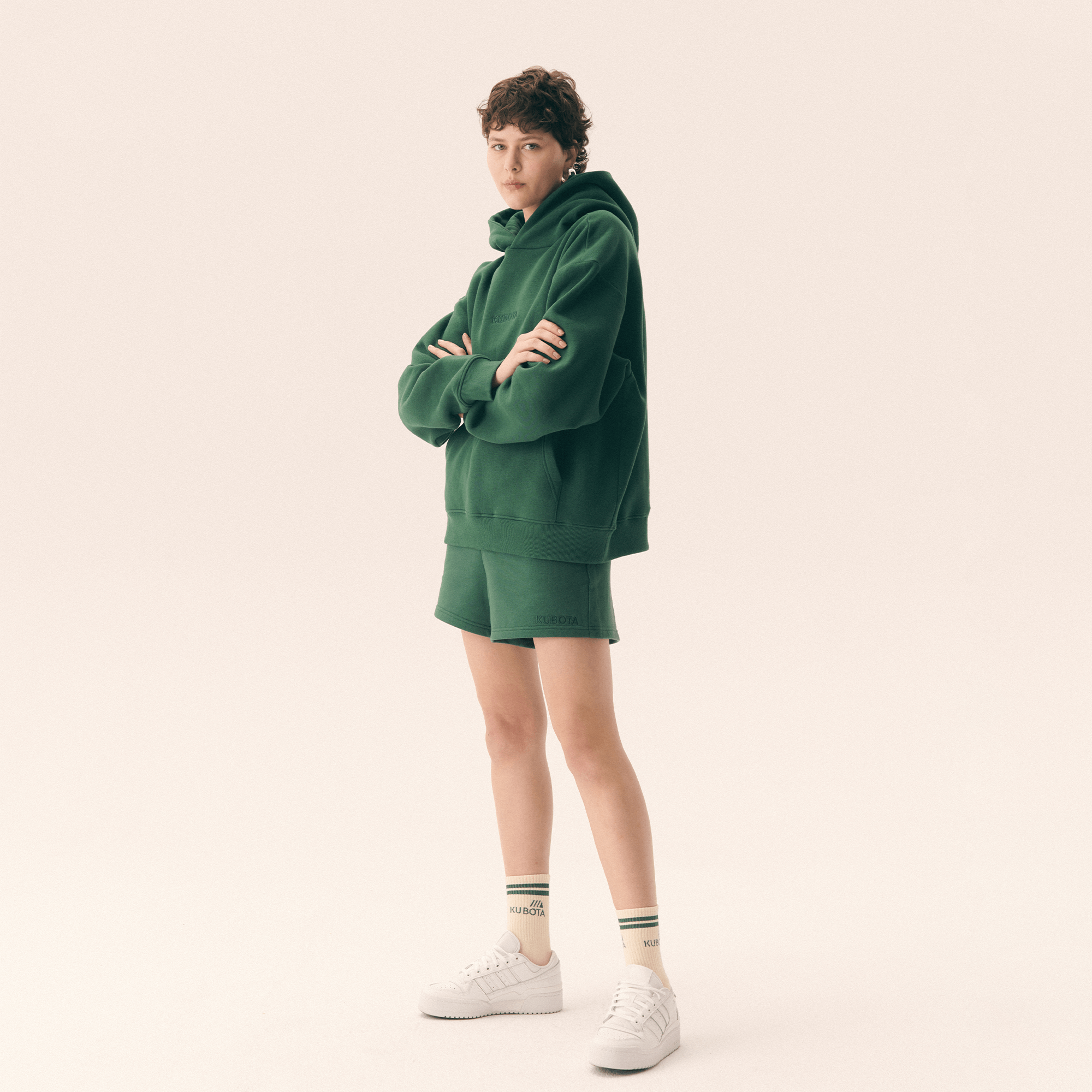 KUBOTA SZORTY DAMSKIE BAWEŁNIANE CIEMNOZIELONE