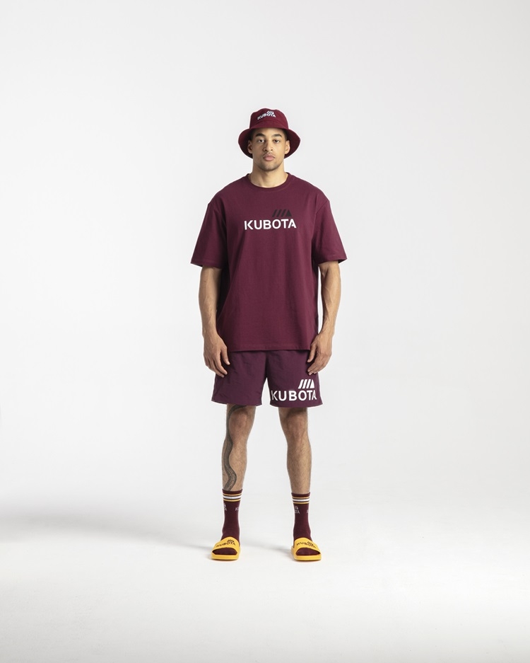 KUBOTA SPODENKI SPORTOWE MĘSKIE BORDOWE