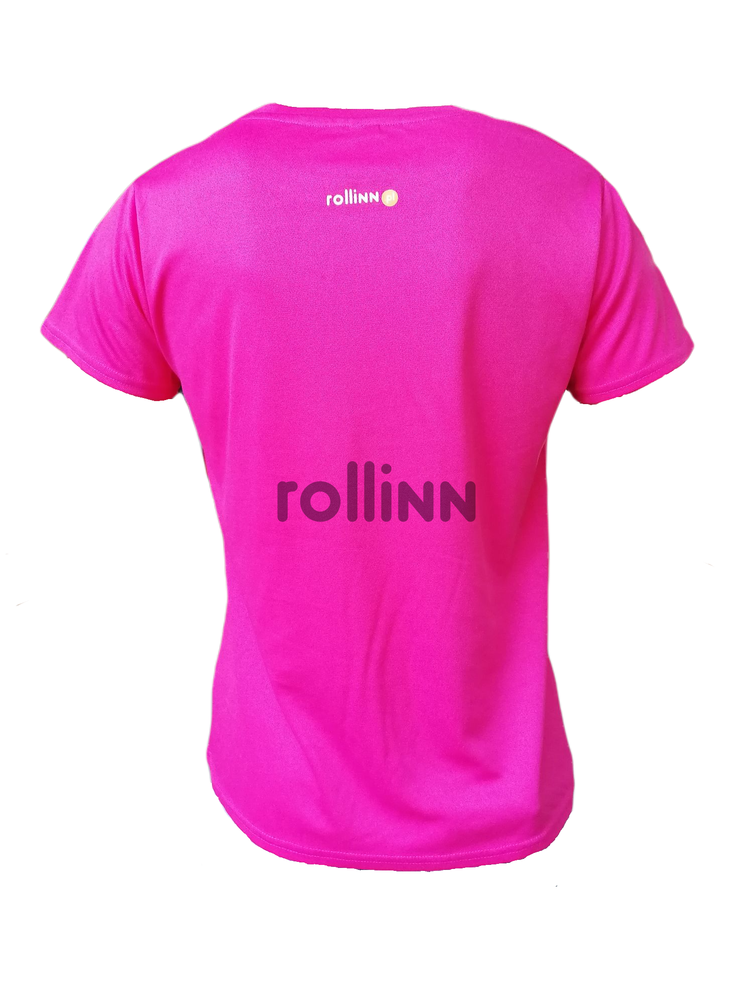KOSZULKA ROLLINN DAMSKA Z KRÓTKIM RĘKAWEM LOGO PINK