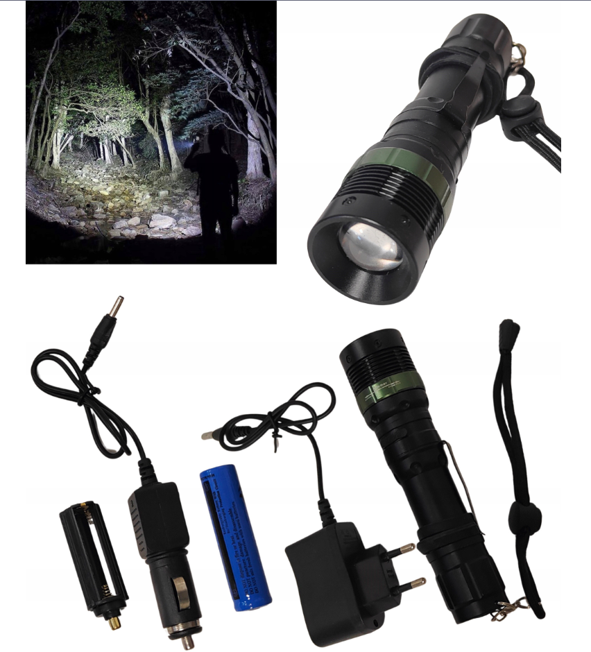 LATARKA TAKTYCZNA WOJSKOWA VIZION PO-7098 ZOOM 200W