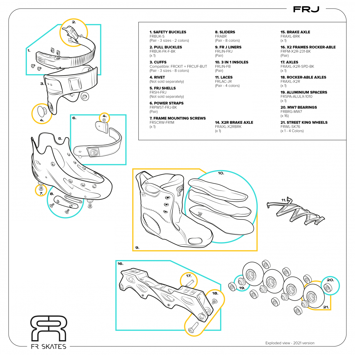 ROLKI FR SKATES FRJ JUNIOR BLUE - BEZ HAMULCA