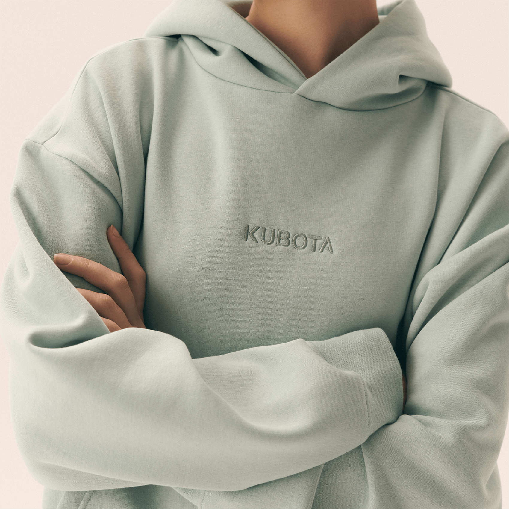 KUBOTA BLUZA BASIC UNISEX Z KAPTUREM MIĘTOWA