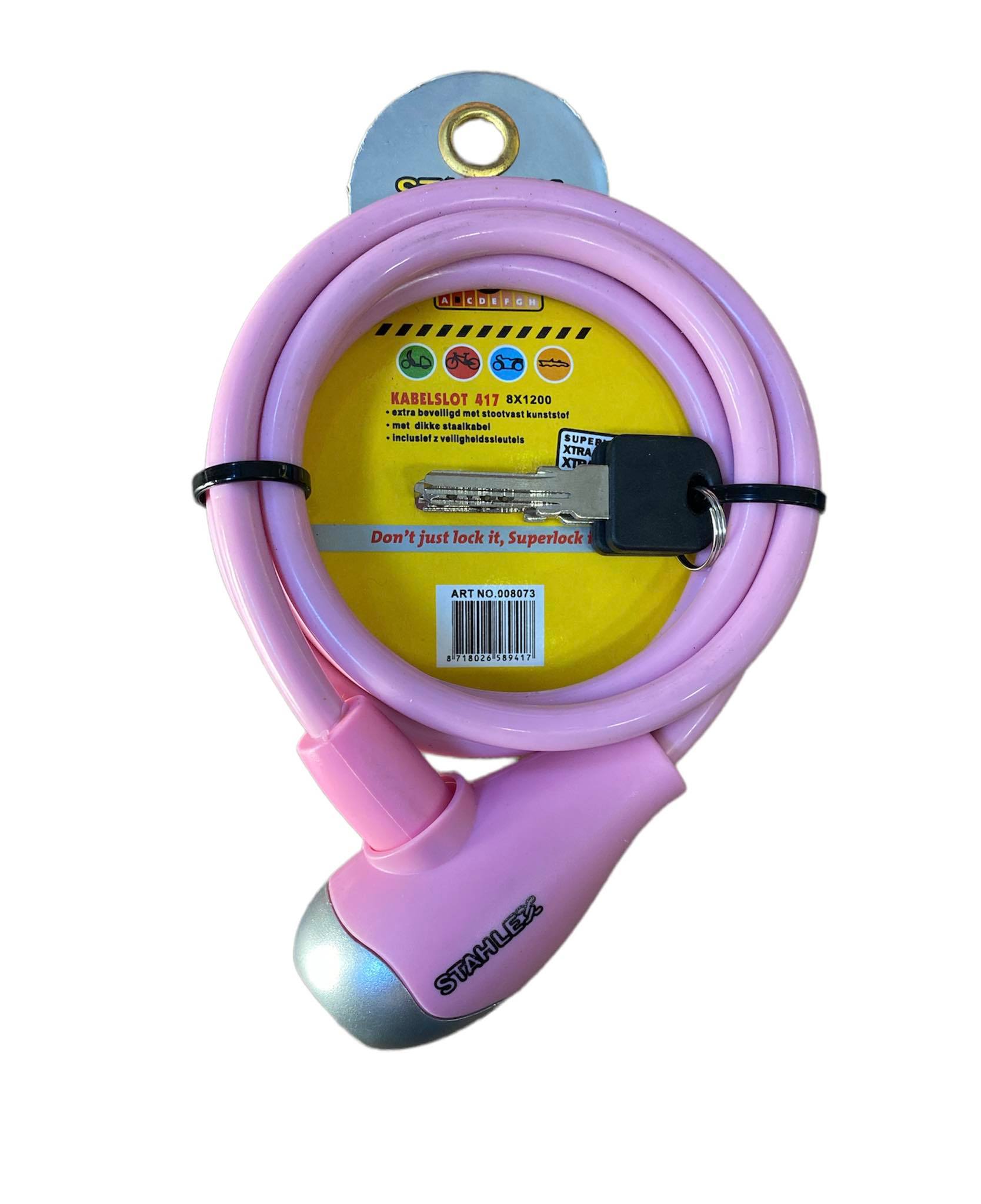 ZAPIĘCIE ZABEZPIECZENIE ROWEROWE STAHLEX KABELSLOT 417 8X1200