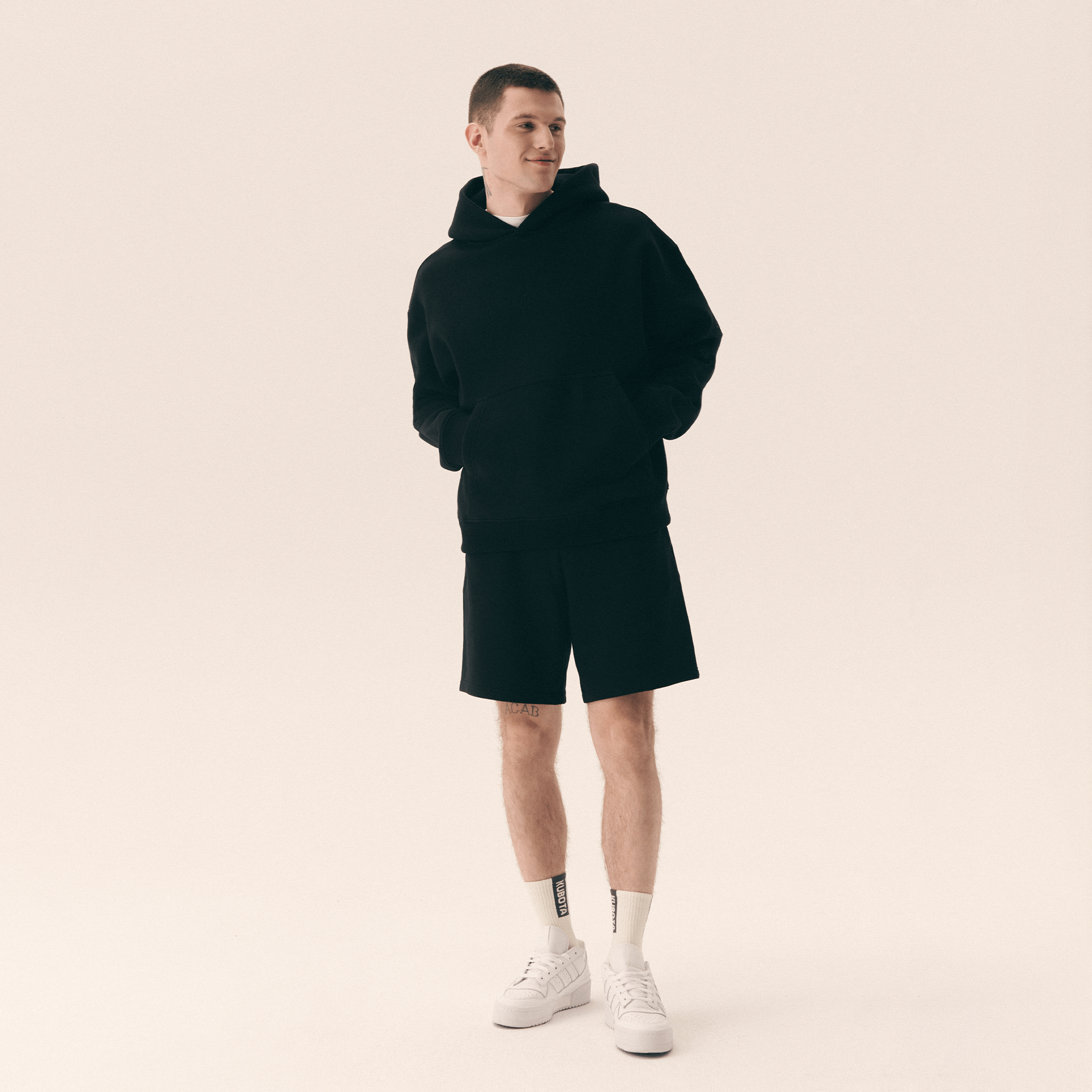 KUBOTA SZORTY MĘSKIE BAWEŁNIANE CZARNE