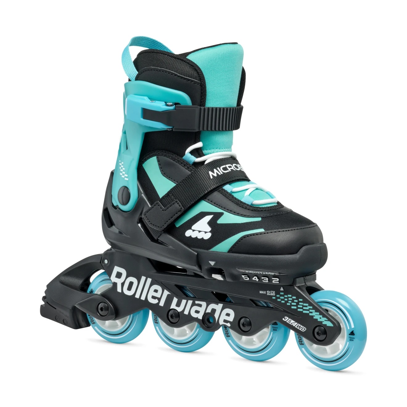 ROLKI ROLLERBLADE MICROBLADE BLACK / LIGHT BLUE - ROLKI JUNIORSKIE REGULOWANE