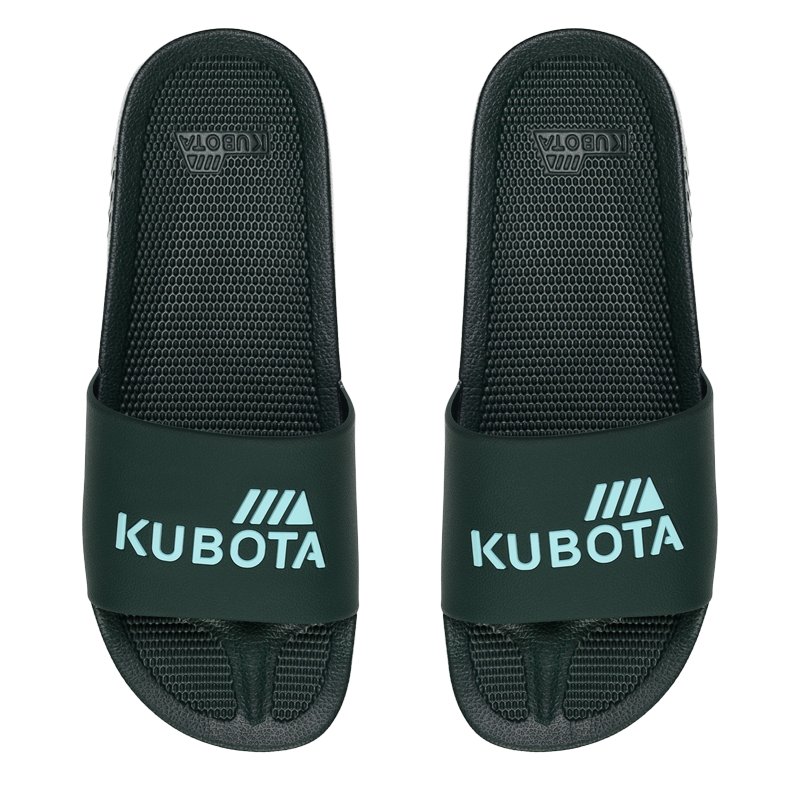 KLAPKI KUBOTA BASENOWE BASIC CIEMNOZIELONE Z BŁĘKITNYM LOGO