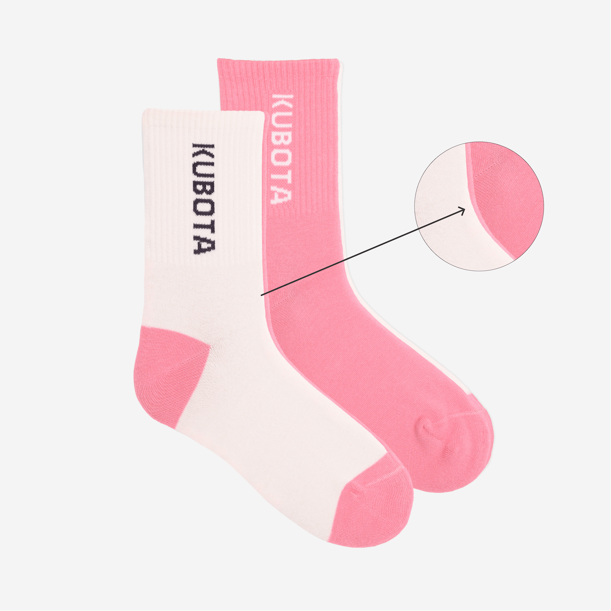 SKARPETY KUBOTA LIFESTYLE DWUKOLOROWE RÓŻOWE