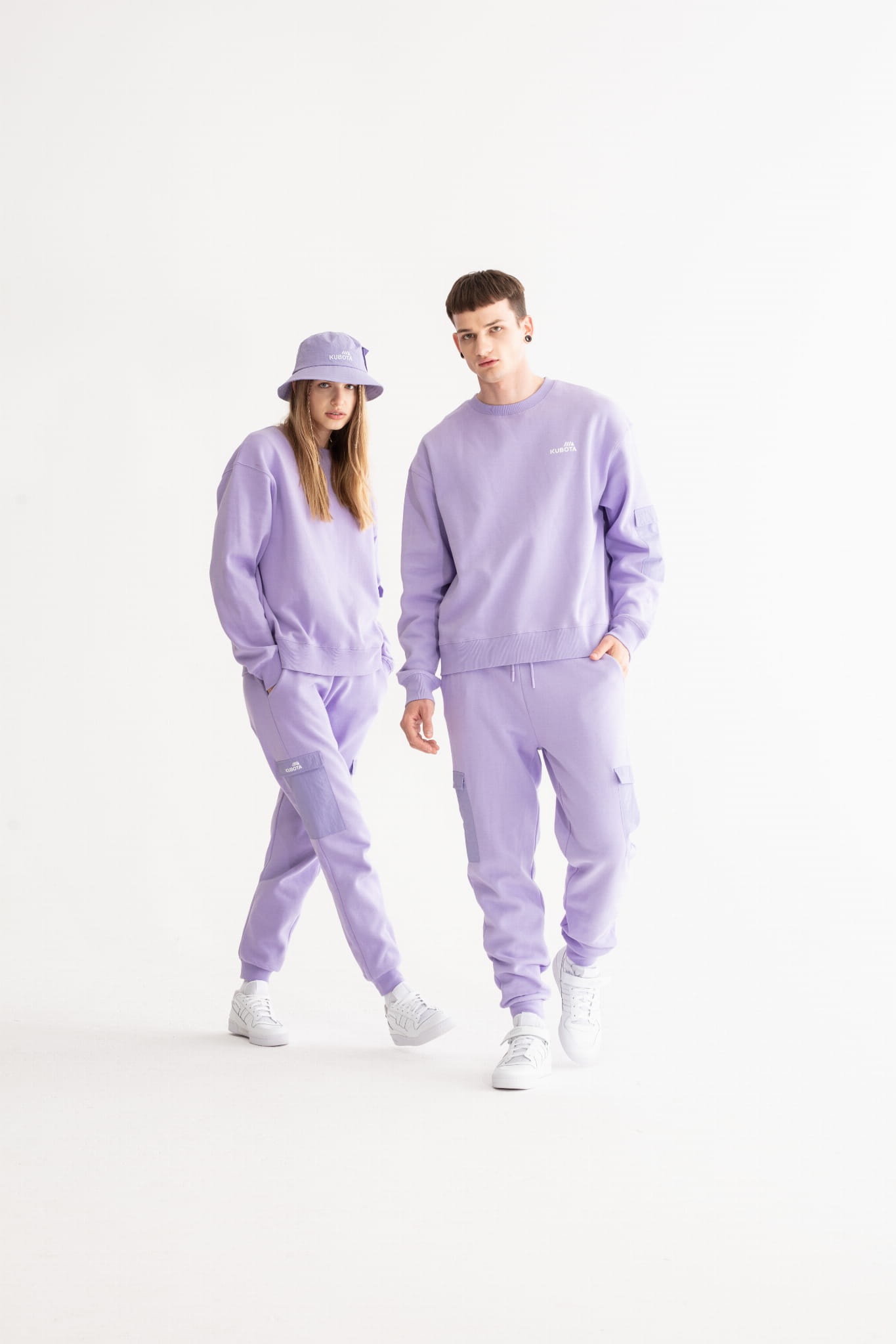 KUBOTA BLUZA UNISEX Z FIOLETOWĄ KIESZONKĄ