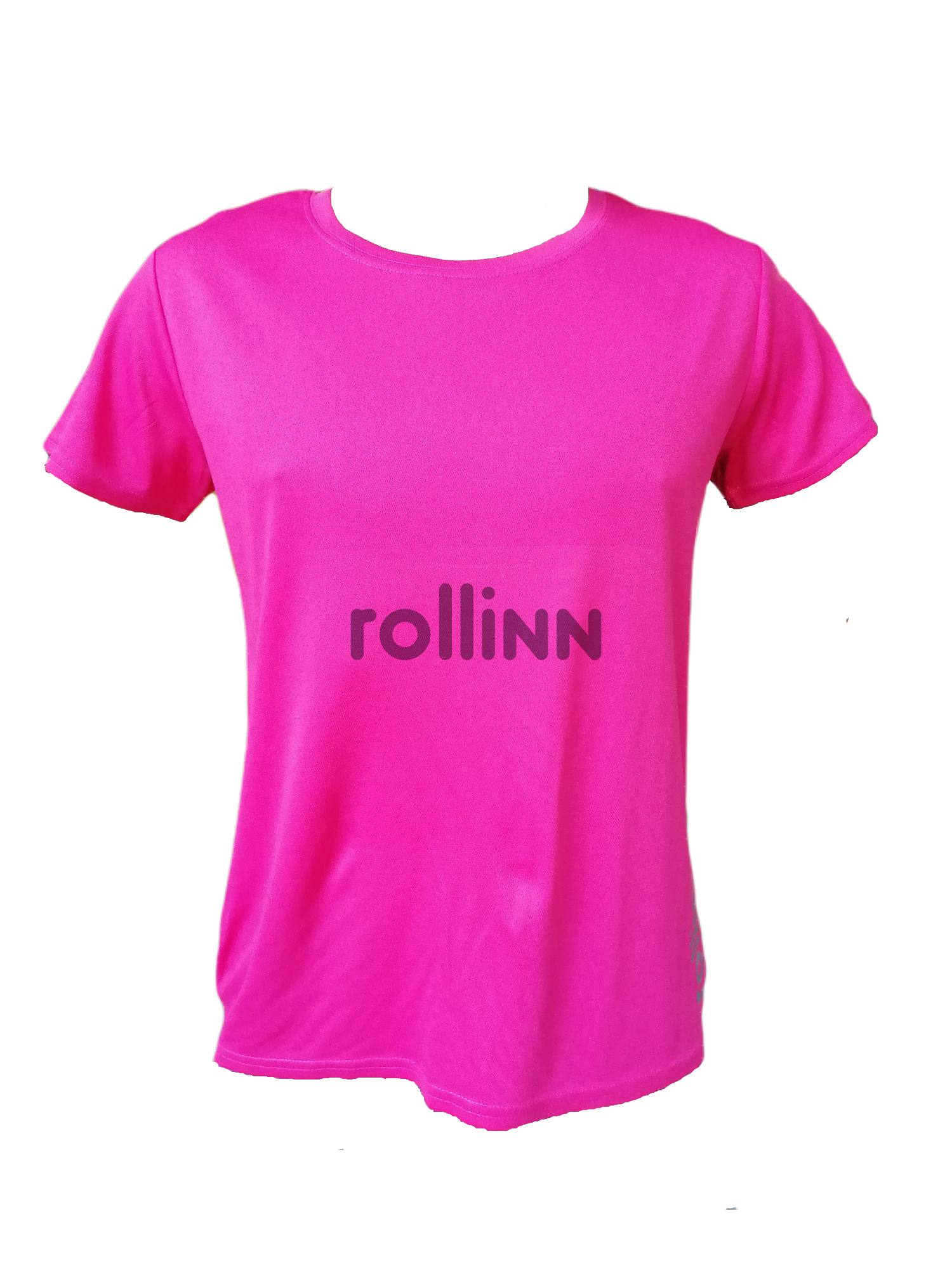 KOSZULKA ROLLINN DAMSKA Z KRÓTKIM RĘKAWEM LOGO PINK
