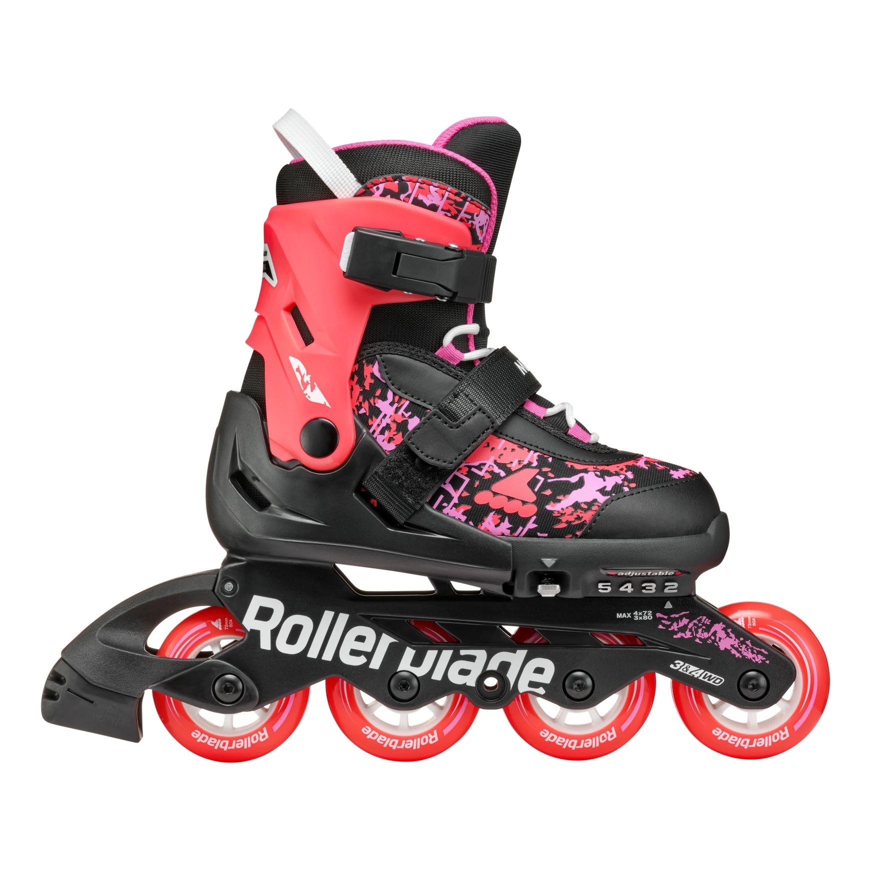ROLKI ROLLERBLADE MICROBLADE SL BLACK / CORAL - ROLKI JUNIORSKIE REGULOWANE