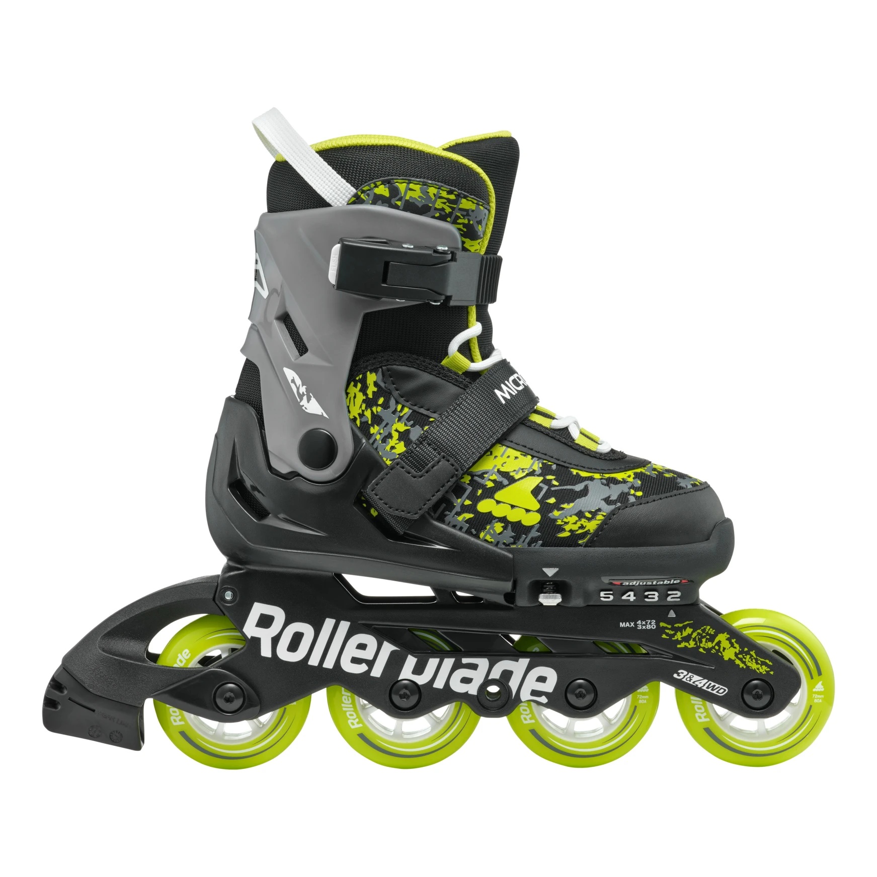 ROLKI ROLLERBLADE MICROBLADE SL BLACK / LIME - ROLKI JUNIORSKIE REGULOWANE