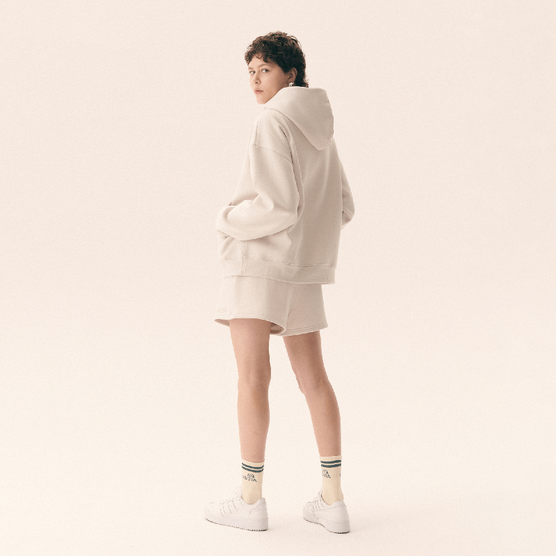 KUBOTA BLUZA BASIC UNISEX Z KAPTUREM BEŻOWA