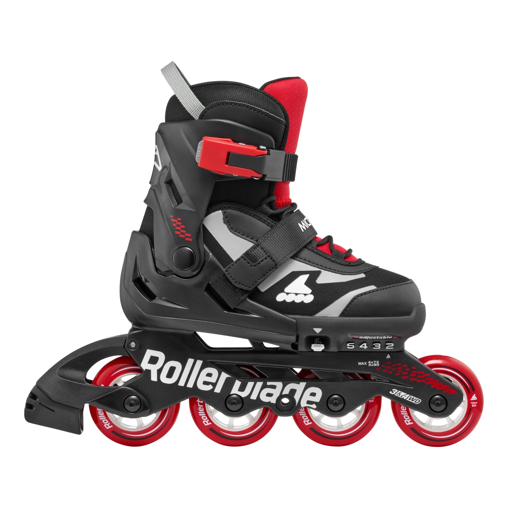 ROLKI ROLLERBLADE MICROBLADE BLACK / RED - ROLKI JUNIORSKIE REGULOWANE