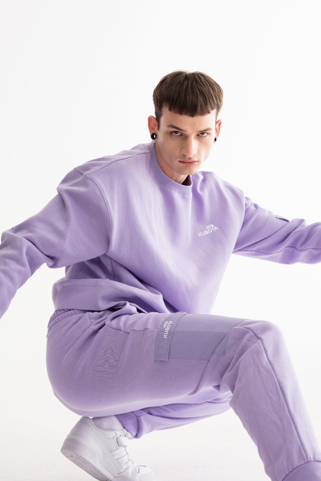 KUBOTA SPODNIE DRESOWE UNISEX FIOLETOWE