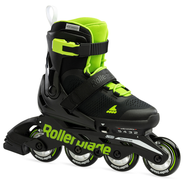 ROLKI ROLLERBLADE MICROBLADE BLACK / GREEN - ROLKI JUNIORSKIE REGULOWANE