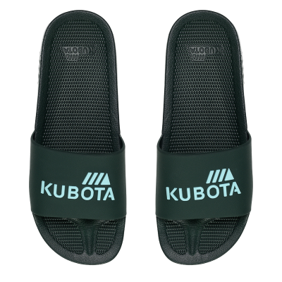 KLAPKI KUBOTA BASENOWE BASIC CIEMNOZIELONE Z BŁĘKITNYM LOGO