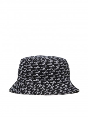 KAPELUSZ BUCKET HAT KUBOTA EASY CZARNY BIAŁY