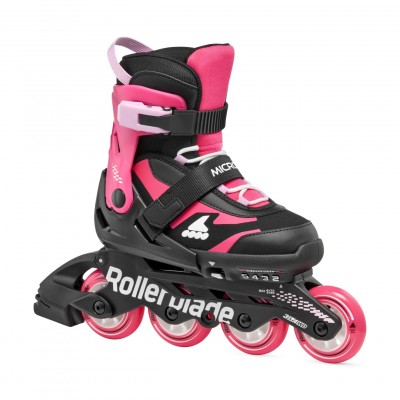ROLKI ROLLERBLADE MICROBLADE BLACK / PINK - ROLKI JUNIORSKIE REGULOWANE