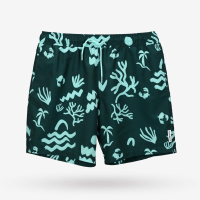 KUBOTA SZORTY MĘSKIE KĄPIELOWE W PRINT ZIELONY