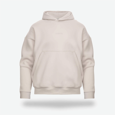 KUBOTA BLUZA BASIC UNISEX Z KAPTUREM BEŻOWA