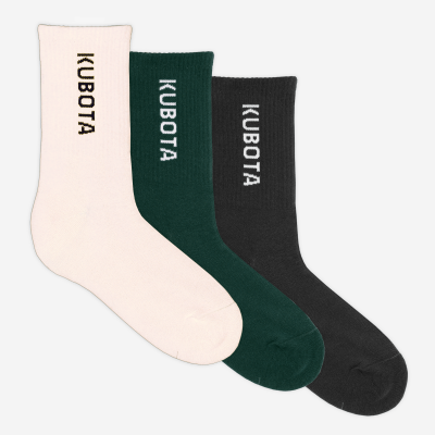 3-PAK SKARPETY KUBOTA SPORT 5 KREMOWO-ZIELONO-GRAFITOWE