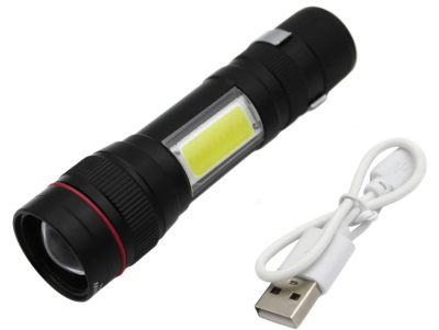 OŚWIETLENIE LATARKA BEZPIECZEŃSTWA MILITARNA Z BIAŁYM ŚWIATŁEM LED 3 TRYBY ZOOM